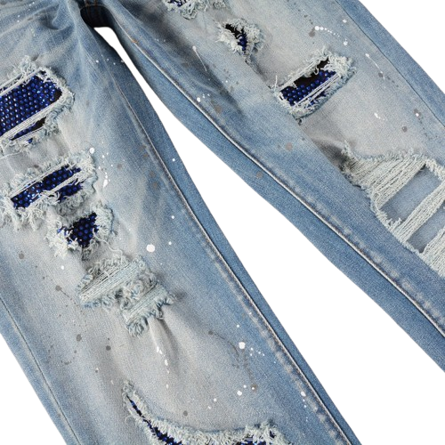 Blue Jewel Patch Jeans