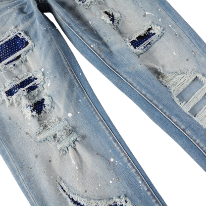 Blue Jewel Patch Jeans